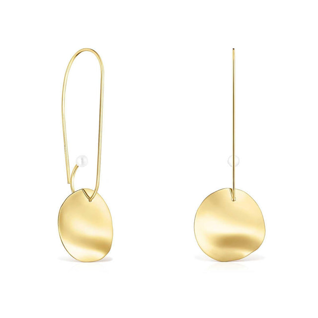 TOUS Nenufar Long Petal Earrings with Freshwater Cultured Pearls