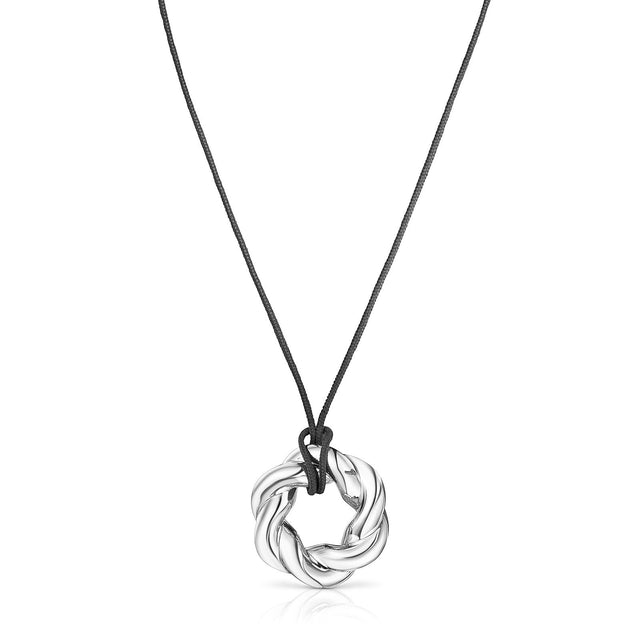 TOUS Twisted Sterling Silver X-Large Donut Pendant Necklace