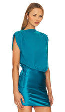 The Sei Gathered Shoulder Sweater in Teal