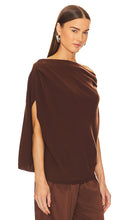 The Sei Asymmetric Drape Sweater in Chocolate