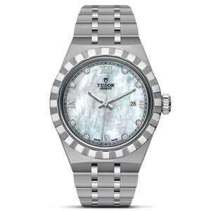 TUDOR Royal Diamond-Set Mother-of-Pearl Dial Stainless Steel Watch | 28mm | M28300-0005