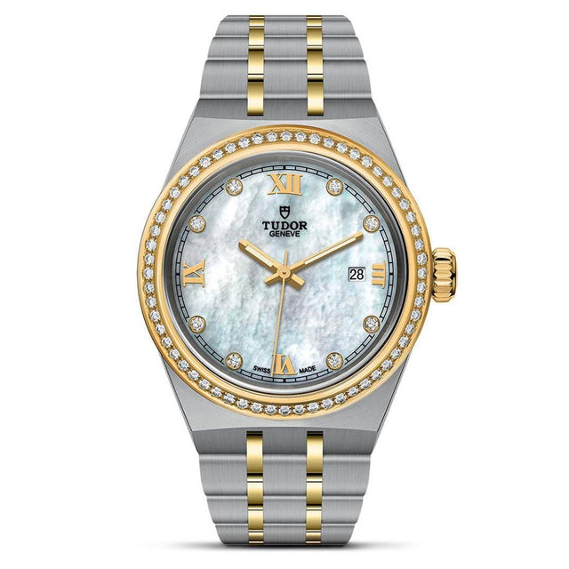 TUDOR Royal Stainless Steel and Yellow Gold Diamond Watch | Mother-of-Pearl Dial | 28mm | M28323-0001