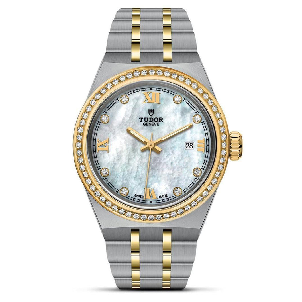 TUDOR Royal Stainless Steel and Yellow Gold Diamond Watch | Mother-of-Pearl Dial | 28mm | M28323-0001