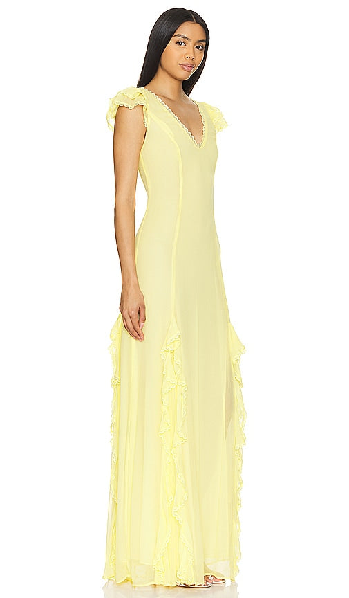 Tularosa Taylor Gown in Lemon