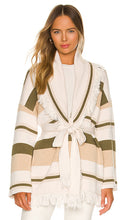 Tularosa Atlas Blanket Stripe Fringe Cardigan in Neutral