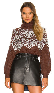 Tularosa Cayleen Fair Isle Sweater in Brown - Pull Tularosa Cayleen Fair Isle en marron - Tularosa Cayleen 棕色费尔岛毛衣 - Tularosa Cayleen Fair Isle Pullover in Braun - Tularosa Cayleen 페어 아일 스웨터브라운 색상 - Maglione Tularosa Cayleen Fair Isle in marrone