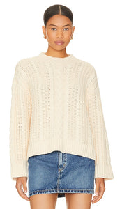 Tularosa Dorinda Cable Sweater in Cream - Pull torsadé Tularosa Dorinda en crème - Tularosa Dorinda 奶油色绞花毛衣 - Tularosa Dorinda Zopfpullover in Creme - Tularosa Dorinda 케이블 스웨터크림 색상 - Maglione a trecce Tularosa Dorinda in crema