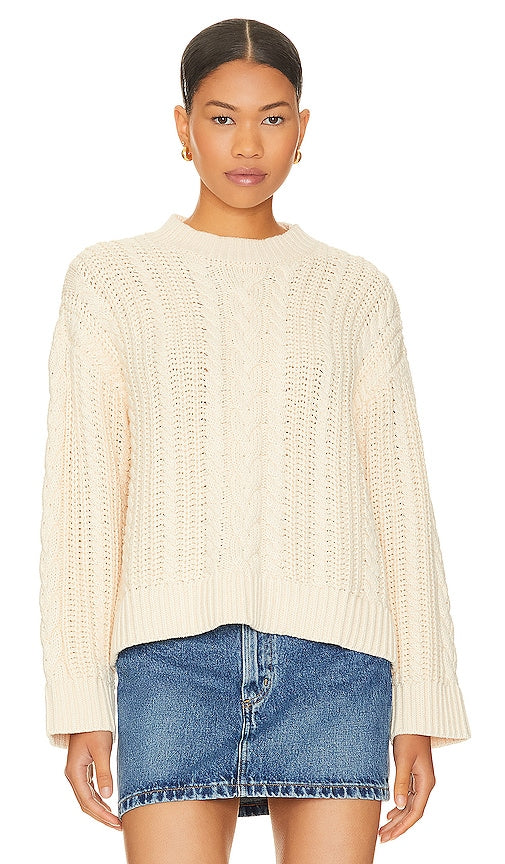 Tularosa Dorinda Cable Sweater in Cream - Pull torsadé Tularosa Dorinda en crème - Tularosa Dorinda 奶油色绞花毛衣 - Tularosa Dorinda Zopfpullover in Creme - Tularosa Dorinda 케이블 스웨터크림 색상 - Maglione a trecce Tularosa Dorinda in crema