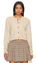 Tularosa Palmira Cropped Cable Cardigan in Beige