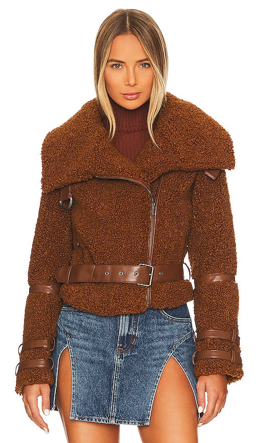 Tularosa Bailey Moto Jacket in Brown