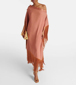 Taller Marmo Aarons fringed crêpe cady kaftan