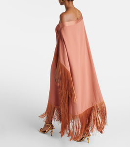 Taller Marmo Aarons fringed crêpe cady kaftan
