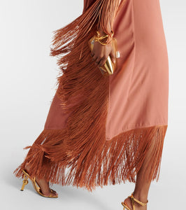 Taller Marmo Aarons fringed crêpe cady kaftan