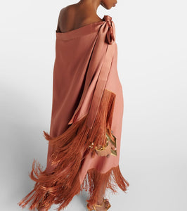 Taller Marmo Aarons fringed crêpe cady kaftan