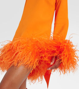 Taller Marmo Adige feather-trimmed crêpe minidress