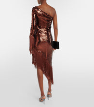 Taller Marmo Aventador Disco sequined fringed midi dress