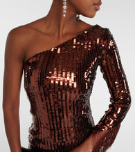 Taller Marmo Aventador Disco sequined fringed midi dress