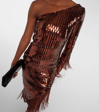 Taller Marmo Aventador Disco sequined fringed midi dress