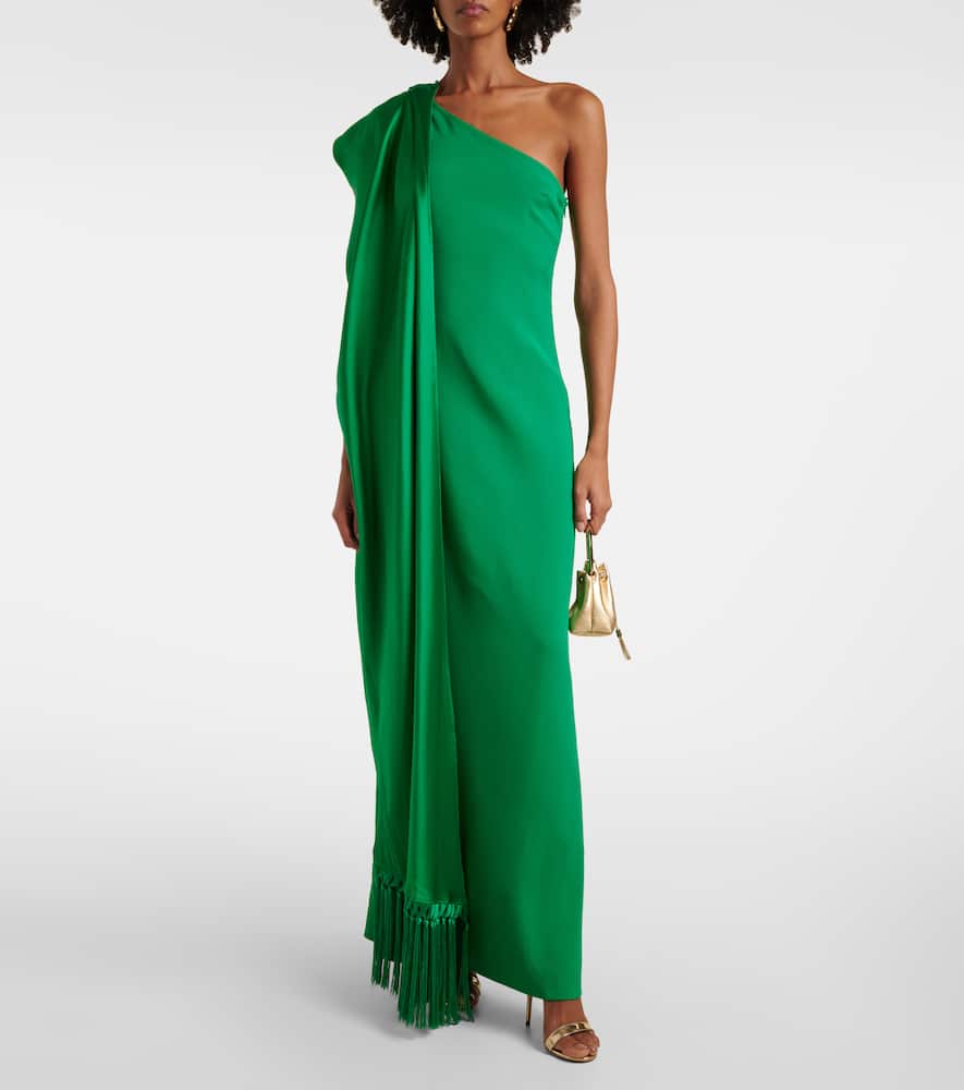 Taller Marmo Berenson one-shoulder satin gown