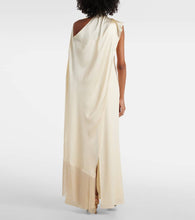 Taller Marmo Berenson one-shoulder satin gown