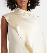 Taller Marmo Berenson one-shoulder satin gown