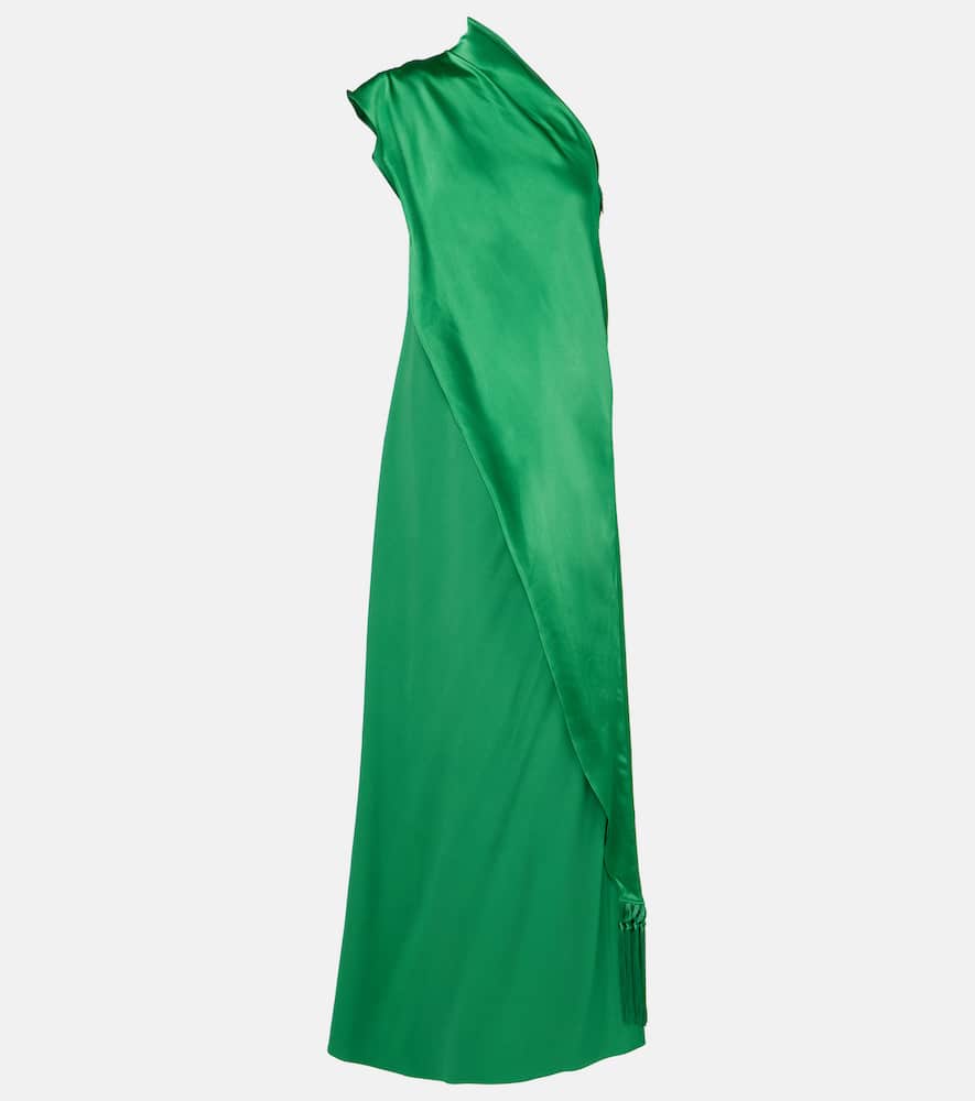 Taller Marmo Berenson one-shoulder satin gown