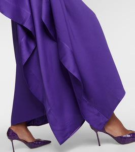 Taller Marmo Betsy one-shoulder crêpe gown