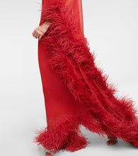Taller Marmo Casta Diva Spirito feather-trimmed gown
