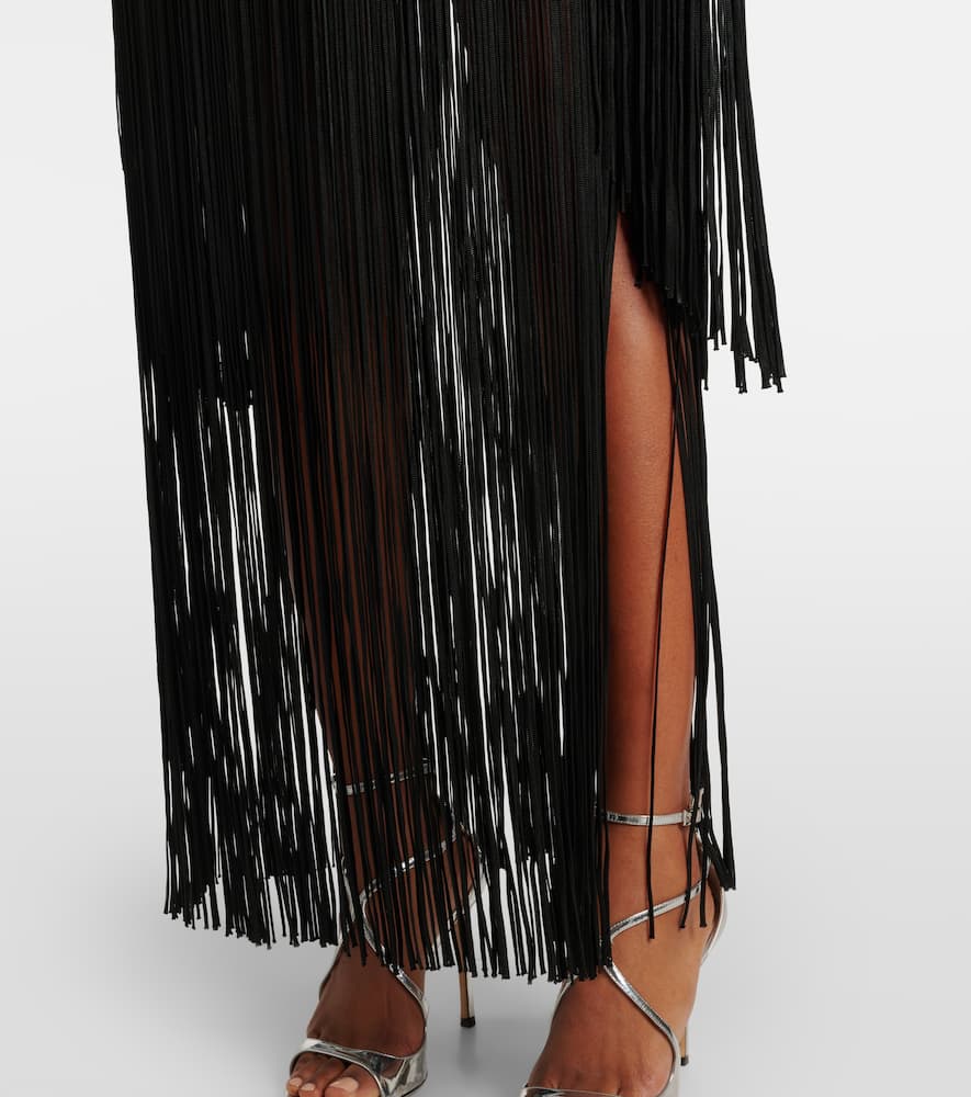 Taller Marmo Chicago fringed Crêpe minidress