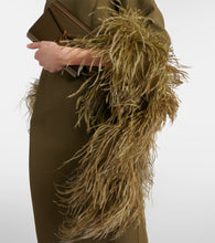 Taller Marmo Del Lago feather-trimmed midi dress