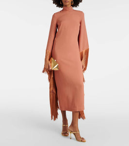 Taller Marmo Del Mar fringed crêpe midi dress
