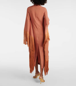 Taller Marmo Del Mar fringed crêpe midi dress