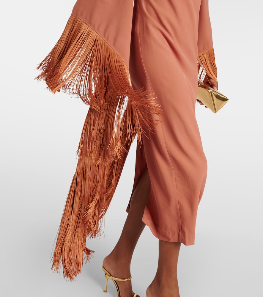 Taller Marmo Del Mar fringed crêpe midi dress