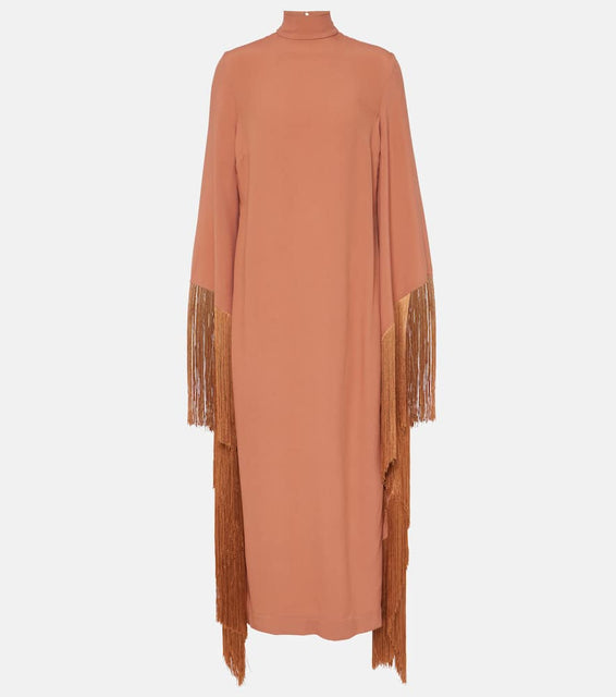 Taller Marmo Del Mar fringed crêpe midi dress