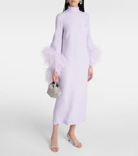 Taller Marmo Del Rio feather-trimmed crêpe midi dress