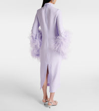 Taller Marmo Del Rio feather-trimmed crêpe midi dress