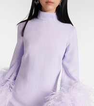 Taller Marmo Del Rio feather-trimmed crêpe midi dress