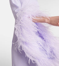Taller Marmo Del Rio feather-trimmed crêpe midi dress