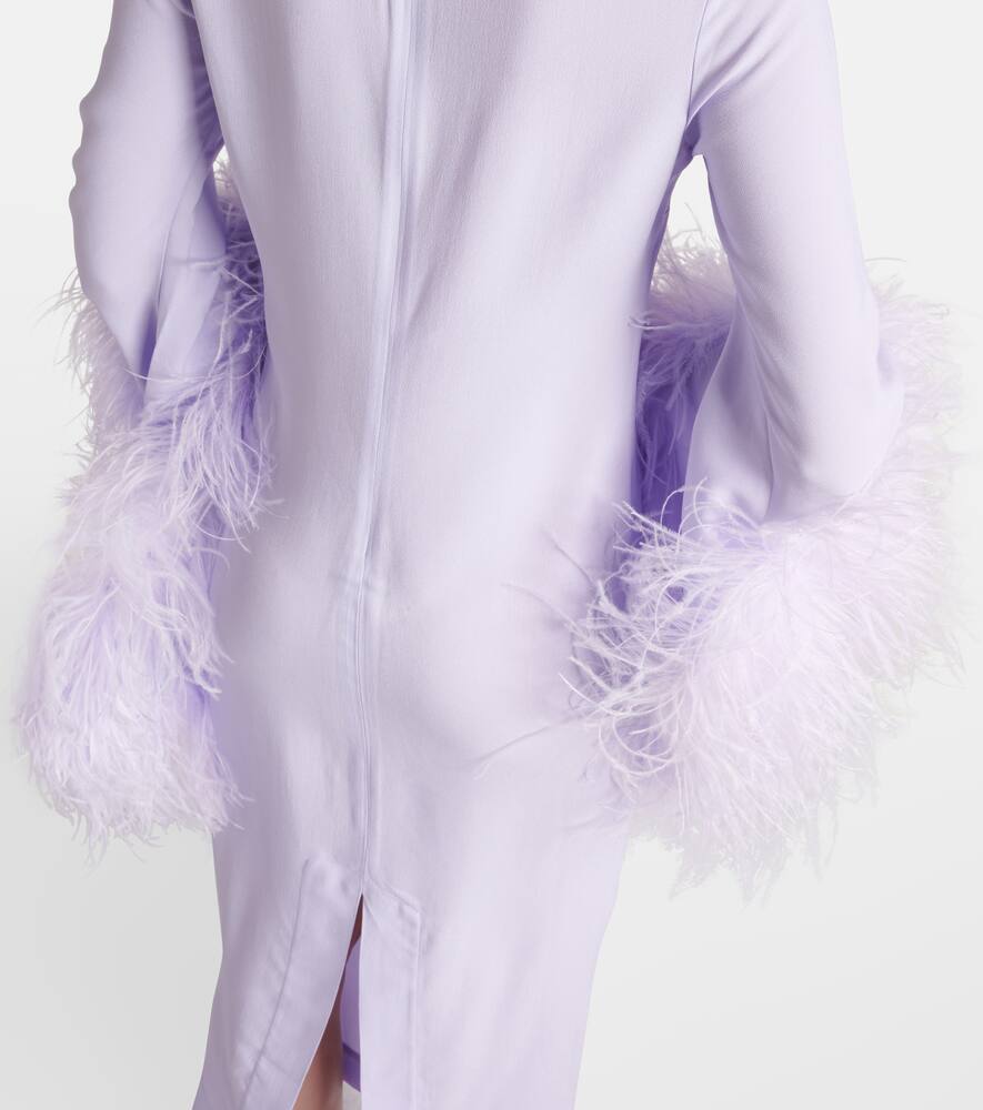 Taller Marmo Del Rio feather-trimmed crêpe midi dress