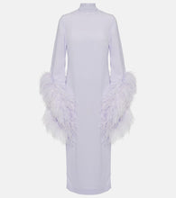 Taller Marmo Del Rio feather-trimmed crêpe midi dress