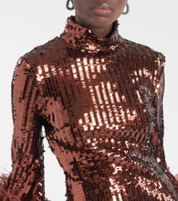 Taller Marmo Del Rio feather-trimmed sequined minidress