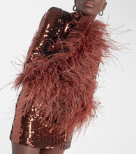 Taller Marmo Del Rio feather-trimmed sequined minidress