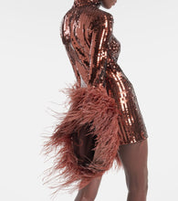 Taller Marmo Del Rio feather-trimmed sequined minidress