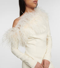 Taller Marmo Garbo feather-trimmed crêpe gown