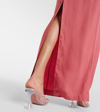Taller Marmo Garbo feather-trimmed gown