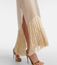 Taller Marmo Tigris fringed linen-blend shift dress
