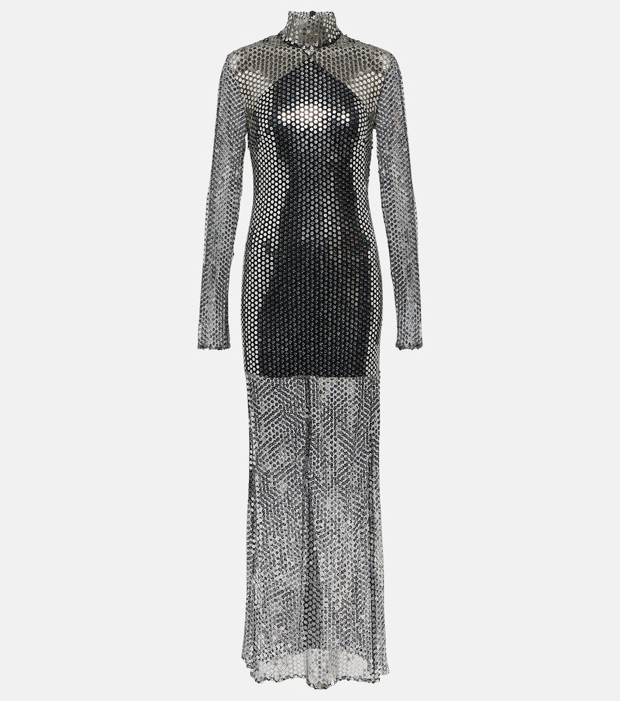 Taller Marmo Tina semi-sheer sequined maxi dress. Taller Marmo Tina 半透明亮片长裙