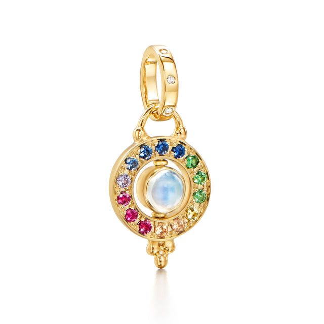 Temple St. Clair 18k Yellow Gold Mini Rainbow Orbit Pendant