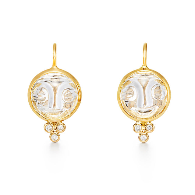 Temple St. Clair 18k Yellow Gold Moonface Earrings