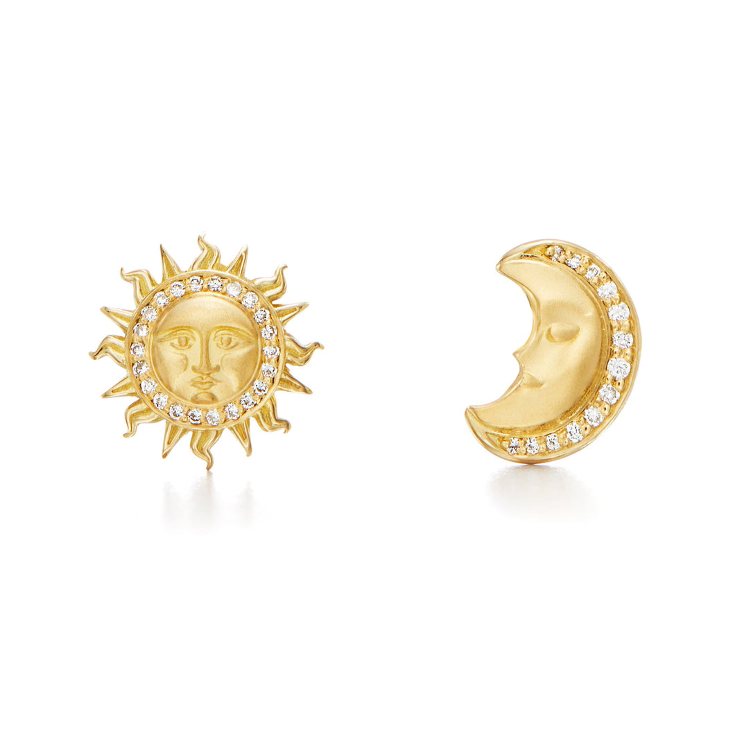Temple St. Clair 18k Yellow Gold Sole Luna Earrings